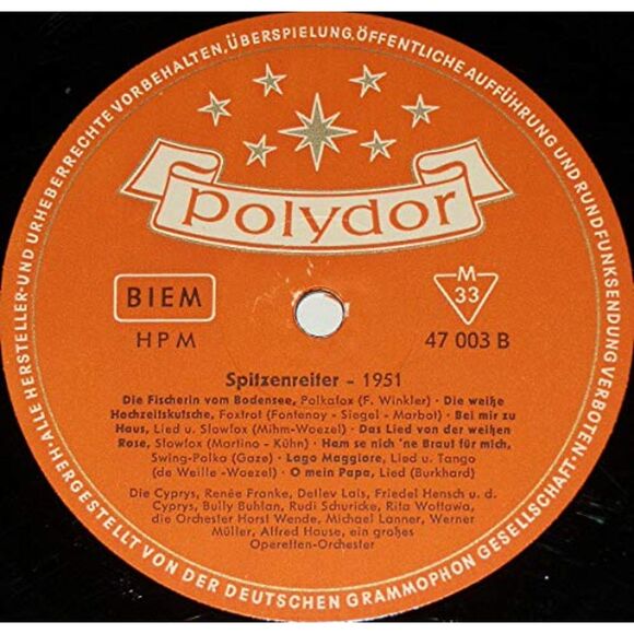 Various: Die Spitzenreiter 1951 [Vinyl] German vinyl record LP - Picture 3 of 3